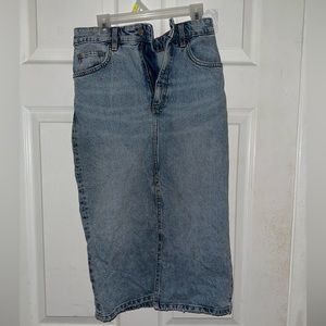 Zara midi jean skirt with front split